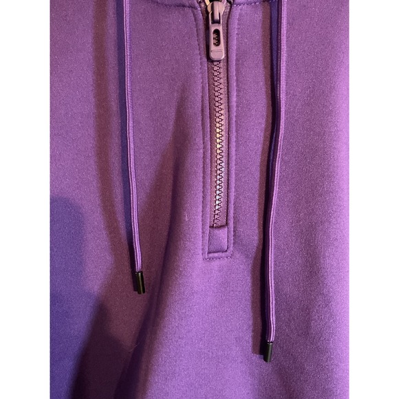 Fashion Clothes Mens Purple Quarter Zip Hoodie Sweatshirt Size Large NWT - Picture 2 of 8
